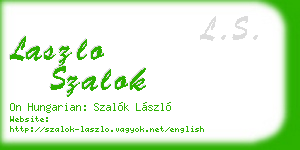 laszlo szalok business card