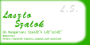 laszlo szalok business card